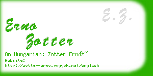 erno zotter business card